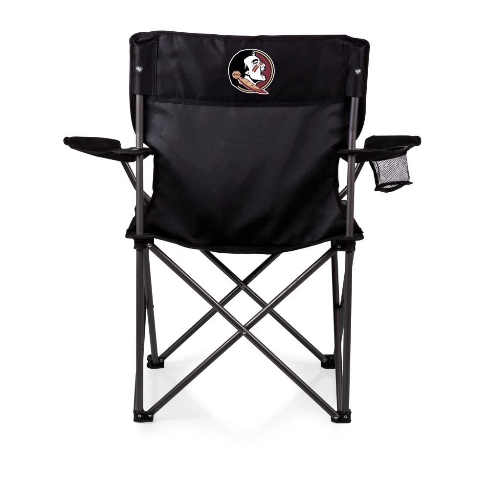 PICNIC TIME NCAA PTZ Portable Folding Camp Chair with Carry Bag - Lightweight Beach Chair for Outdoor Picnics, Camping, Sports Events & Tailgating (Black)