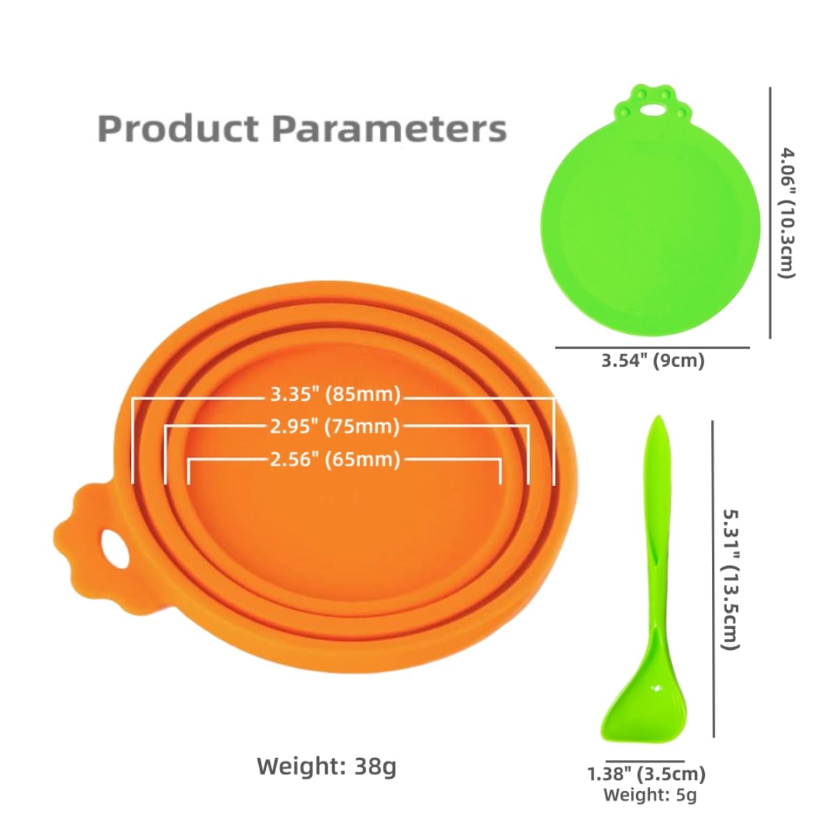 MoPawKT Silicone Dog Food Can Covers - 3 Sizes (2.6”/3”/3.4”) for 3-15oz Pet Food Cans - BPA Free Reusable Lids with Spoon - Perfect for Fresh Storage of Wet Cat & Dog Food at Home or Travel