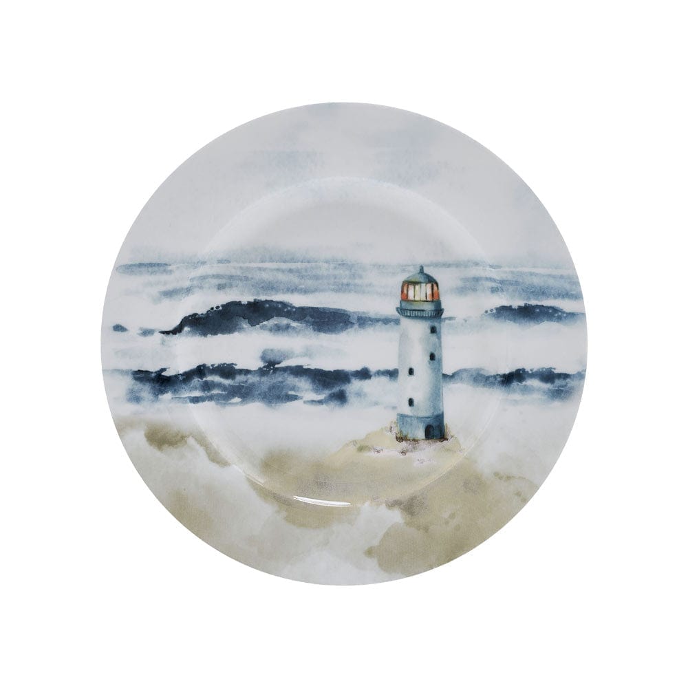 Seaside 12-Piece Dinnerware Set - Service for 4 People - Elegant Porcelain Plates, Bowls & Mugs - Perfect for Beach House, Coastal Dining & Entertaining Guests