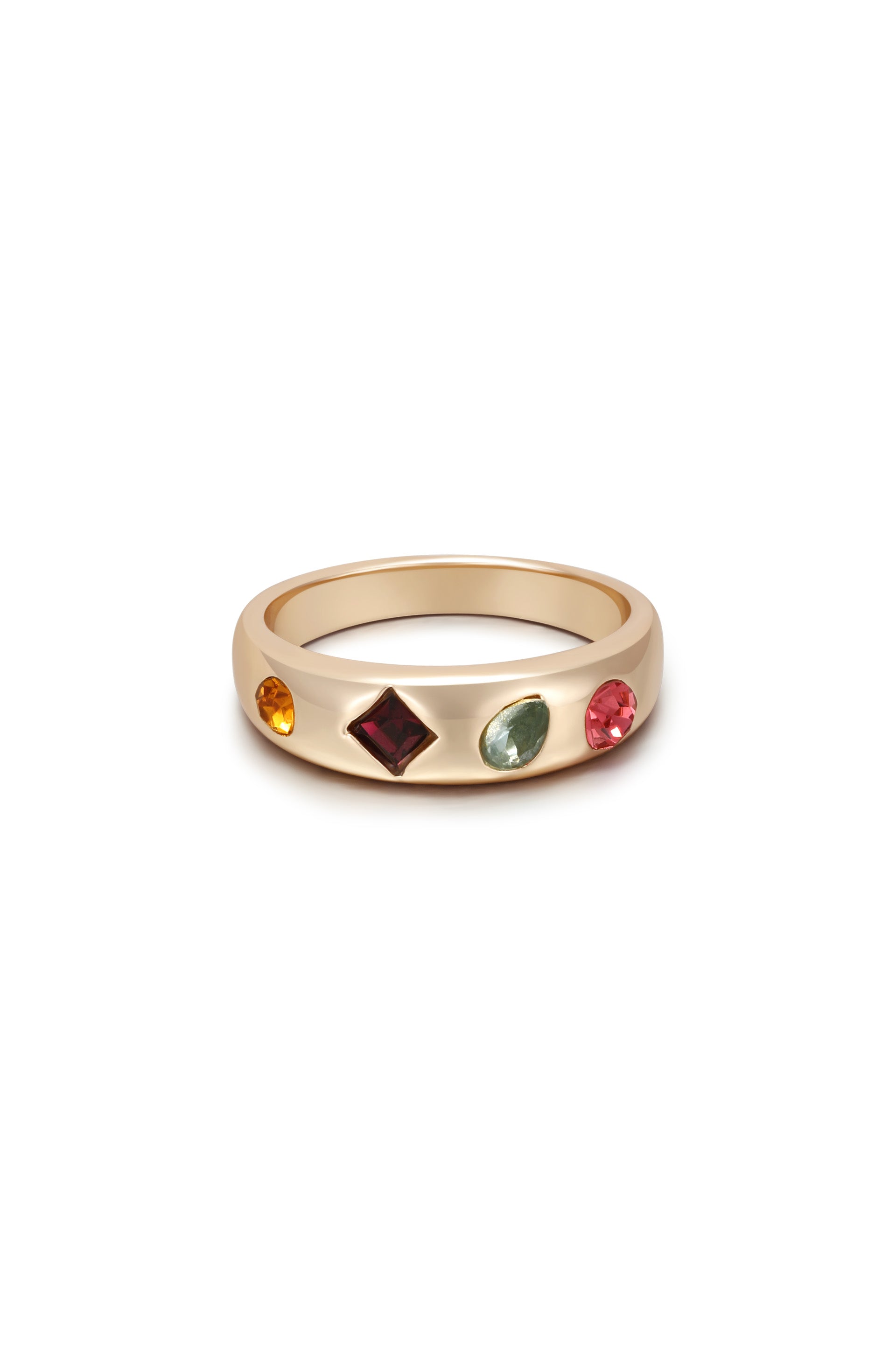 Vibrant Rainbow Crystal Ring for Women - Elegant & Colorful Fashion Jewelry - Perfect for Parties, Weddings & Everyday Wear