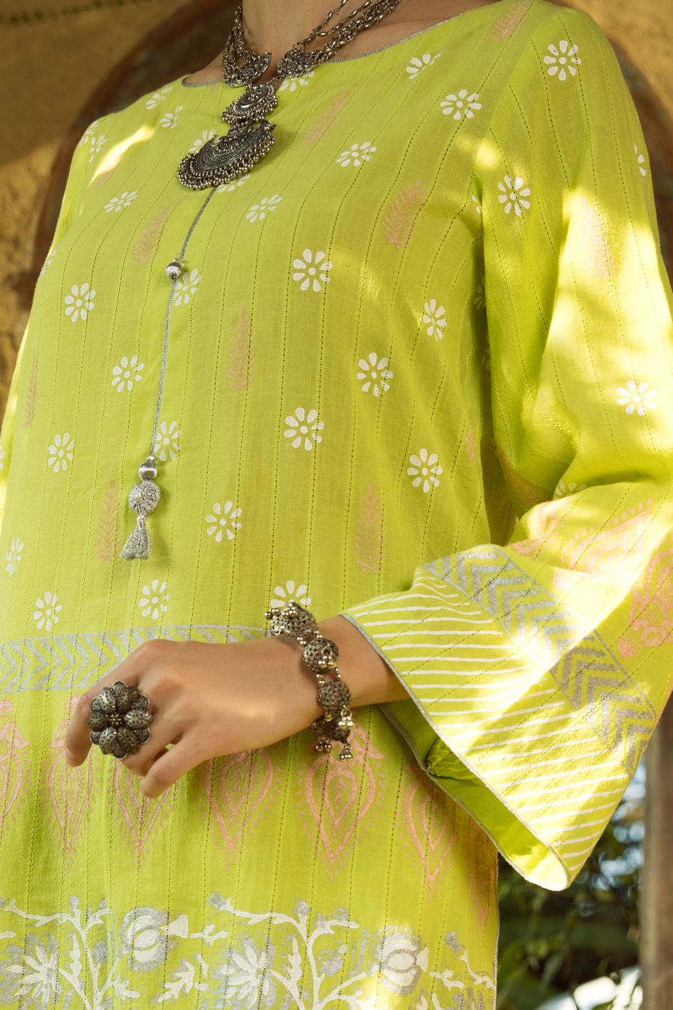 Stylish Cotton Lime Green Kurti for Women | Comfortable & Trendy Indian Tunic Top | Perfect for Casual Wear, Festivals & Parties