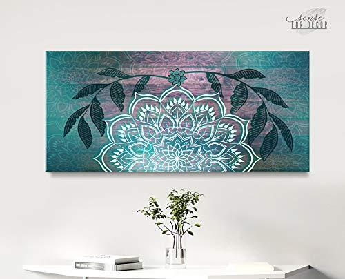 Boho Mandala Wall Hanging - Handmade Macrame Wall Art for Bedroom & Living Room Decor - Boho Headboard in Teal (60