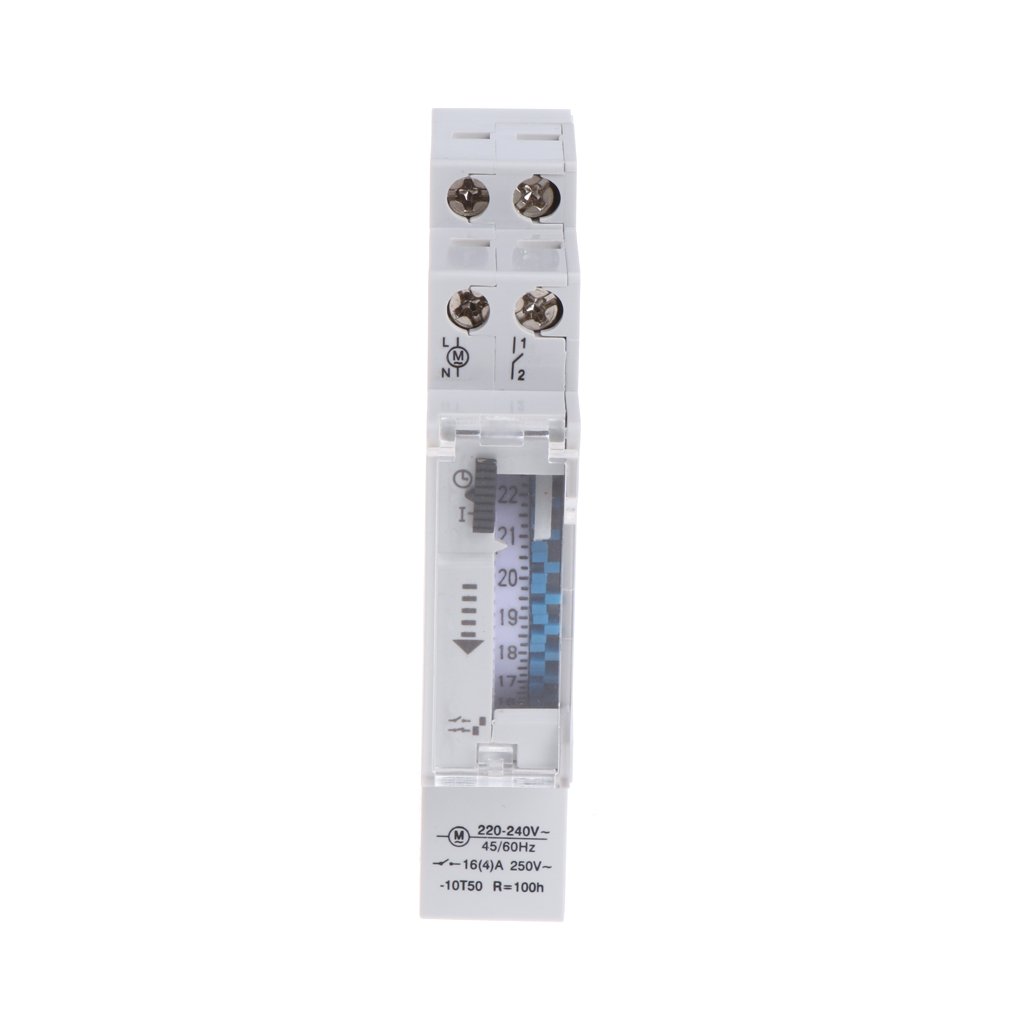 FiveKim 24-Hour Programmable DIN Rail Timer Switch Relay 16A 110-240V - Perfect for Industrial Automation, HVAC Control, and Lighting Systems