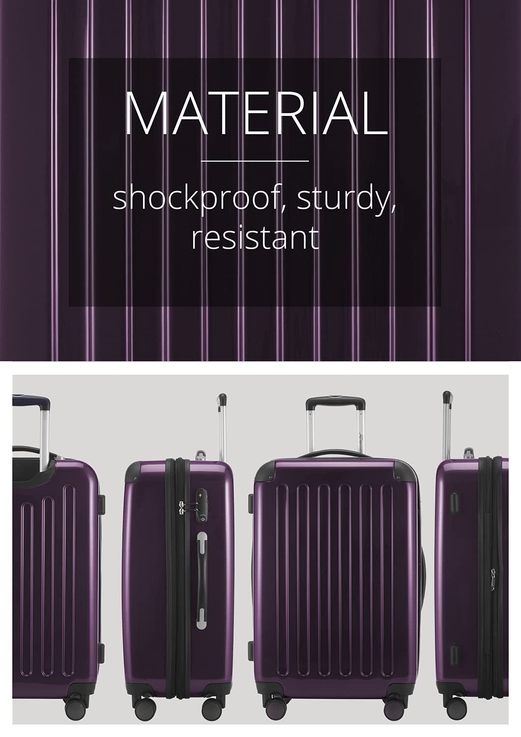 Premium Unisex 65cm Purple Suitcase for Adults - Perfect for Business Travel, Vacations & Weekend Getaways