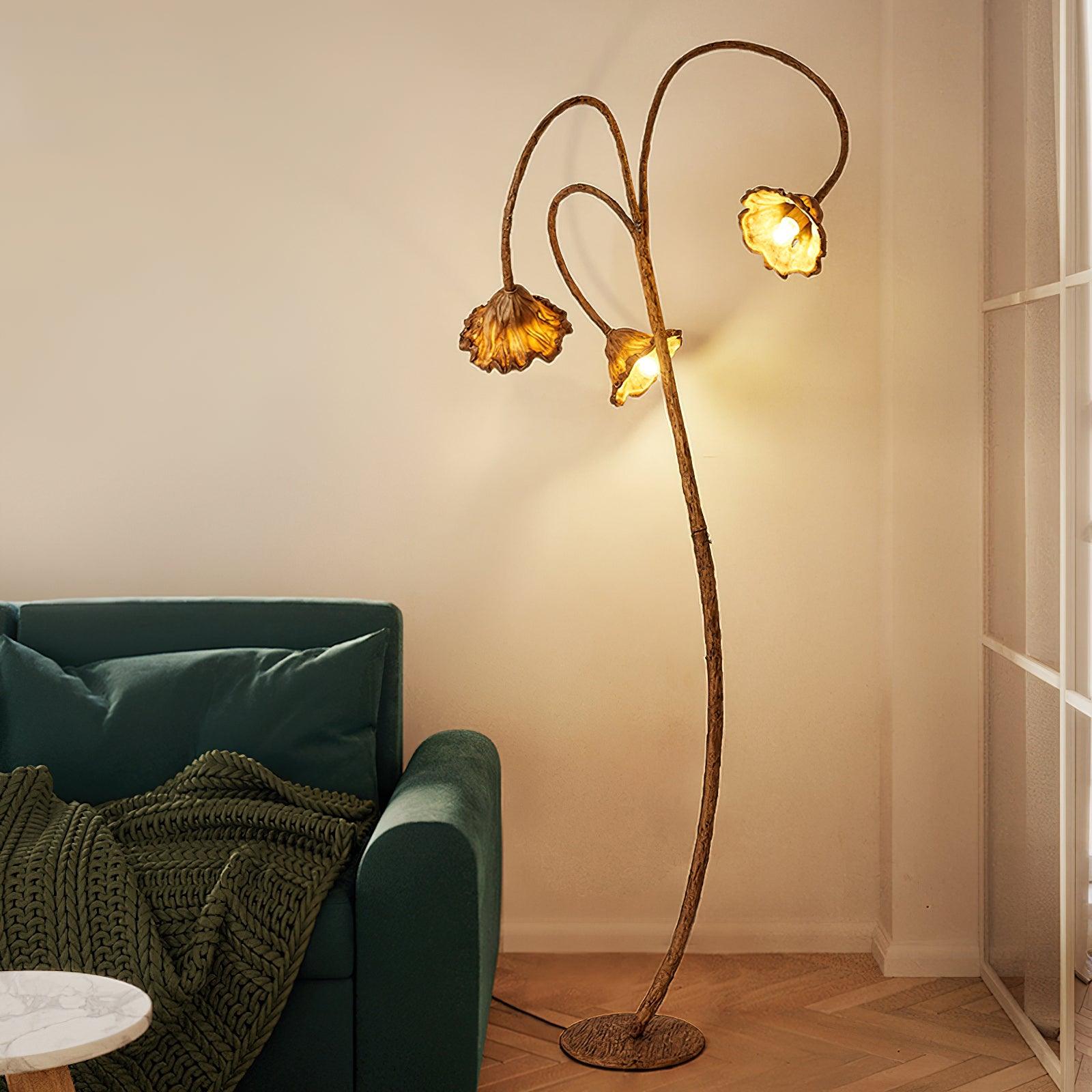 Elegant Lotus Leaf Floor Lamp - Modern Home Decor Lighting for Living Room, Bedroom & Office - Adjustable Brightness & Energy Efficient LED Bulb