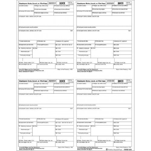 Bulk Laser Tax Forms W-2 for Small Business Payroll & Tax Filing - Perfect for Accountants, HR Professionals, and Tax Season Preparation