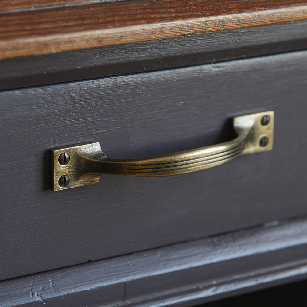 Vintage Distressed Antique Brass Reeded Cabinet Pull Handle - Classic Drawer & Cabinet Hardware for Kitchen, Bathroom & Furniture Restoration