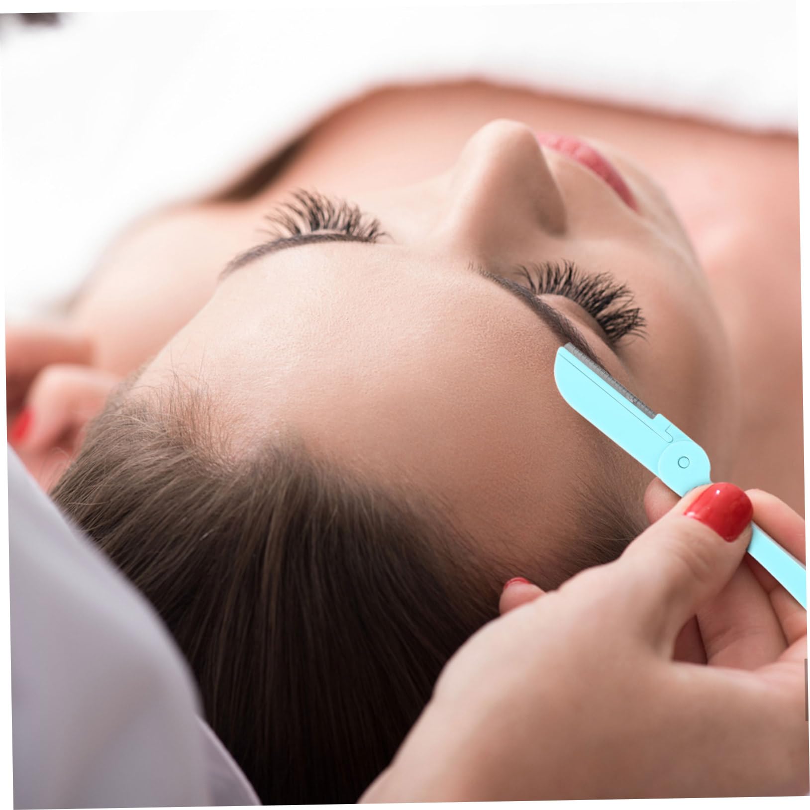 20 Pcs Foldable Eyebrow Trimmer Set for Women - Facial Shaver, Razor, Scissors & Tweezers | Portable Eyebrow Grooming Kit with Green ABS Handle | Perfect for Travel, Home & Salon Use