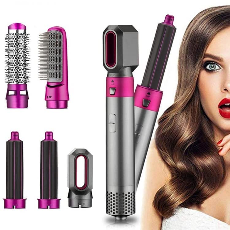 SHOPECOM 3 in 1 Multifunctional Hot Hair Brush with Hair Dryer & Curler - Volumizing Hair Straightener, Rotating Styling Brush, Blow Dry Diffuser for Smooth, Wavy or Curly Hair - Perfect for Home, Salon & Travel Use