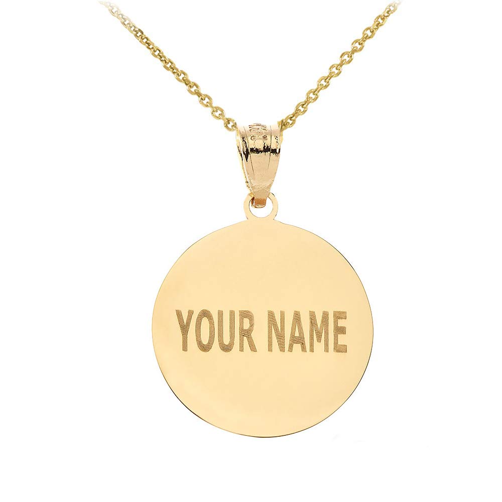 10k Yellow Gold Personalized Beach Volleyball Necklace - Custom Name & Number Engraved - Sports Jewelry Gift for Athletes, Volleyball Players, Coaches - Perfect for Games, Tournaments & Beach Sports