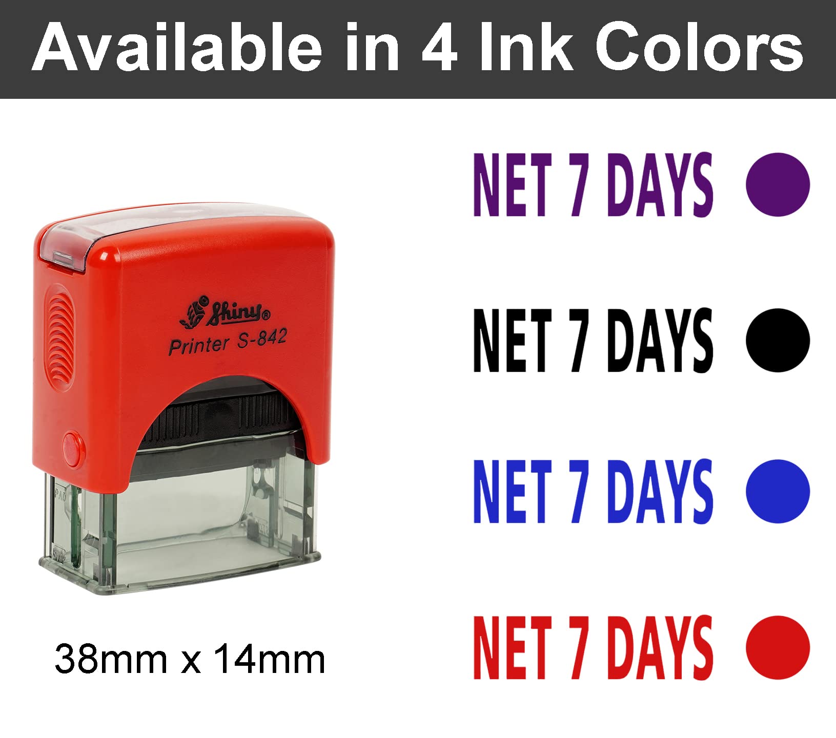 Custom Self-Inking Rubber Stamp - 7-Day Delivery, Shiny Office Stamp for Documents, Contracts & Mail - Perfect for Business, Legal & Personal Use