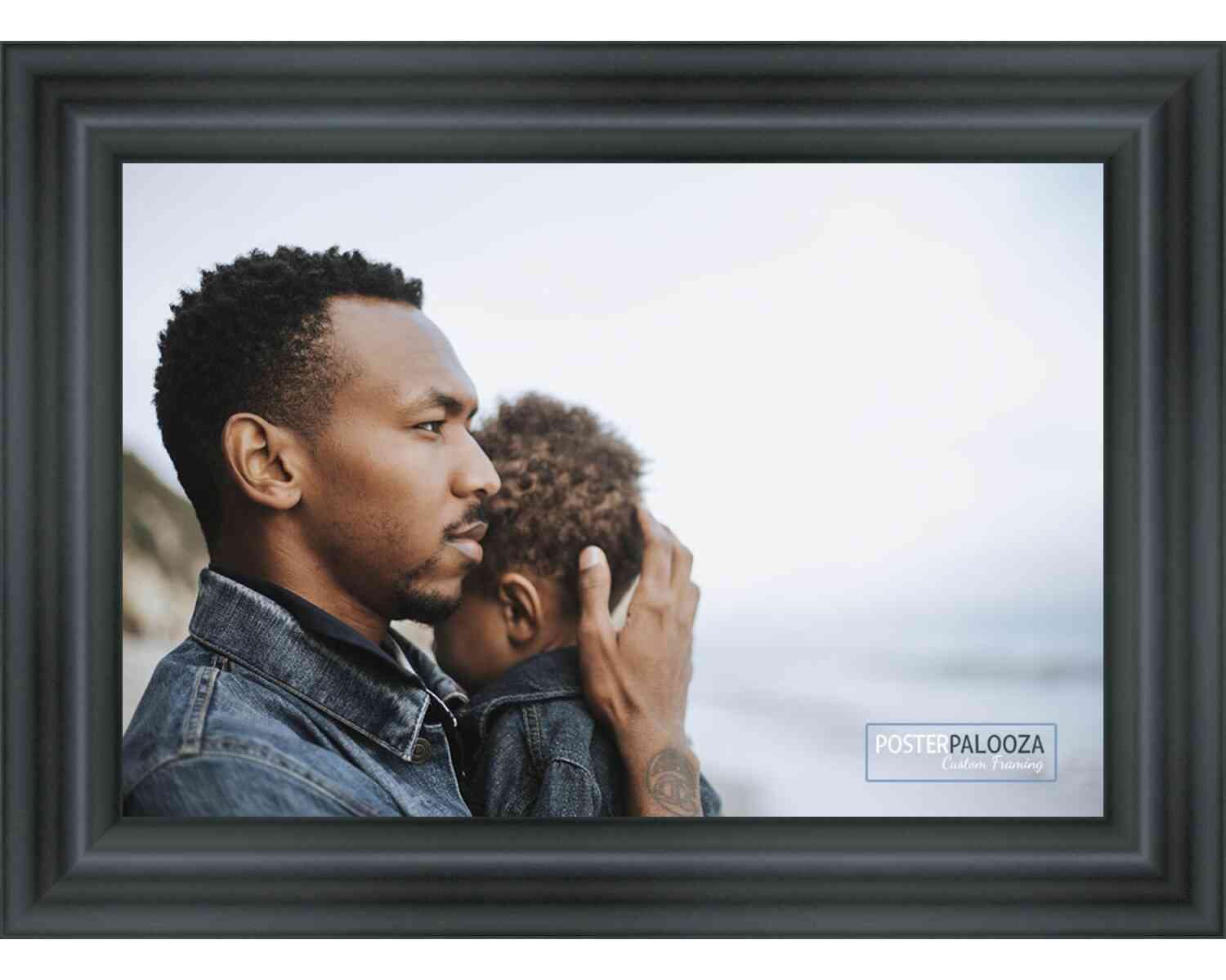 16x18 Contemporary Black Wood Picture Frame with UV Acrylic - Wall Art Display for Home, Office & Gallery - Includes Foam Board Backing & Hanging Hardware