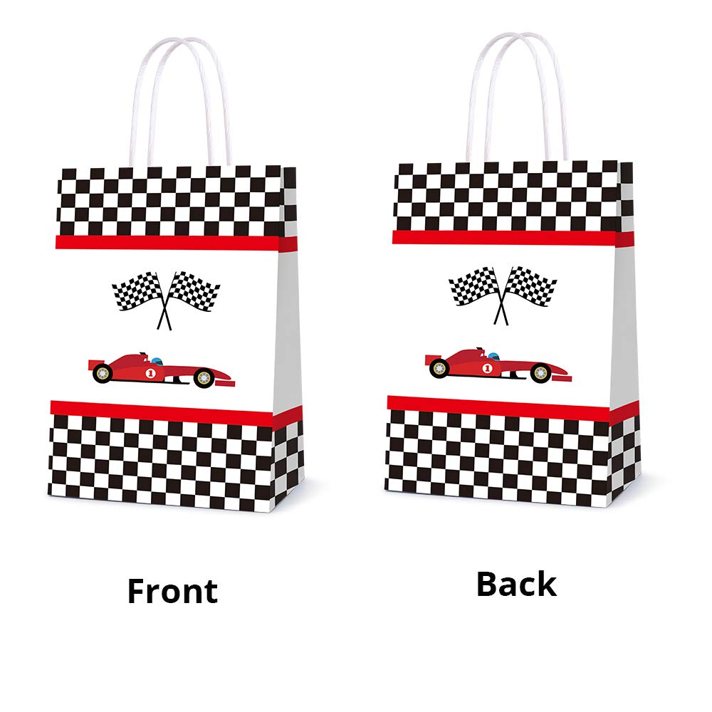 16 PCS Racing Car Party Favor Bags - Birthday Party Supplies & Decorations for Kids, Goody Treat Candy Bags for Racing Car Themed Birthday, Baby Shower, School Events and Classroom Rewards