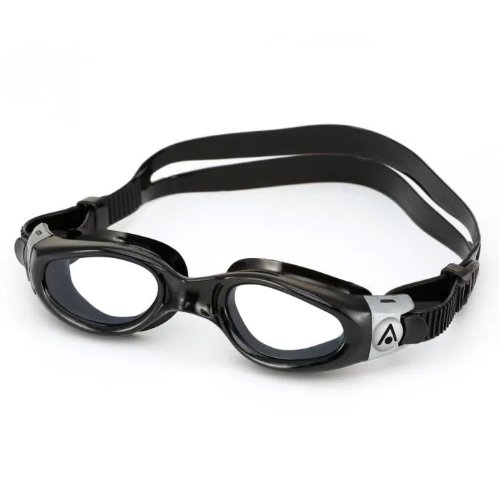 Aqua Sphere Kaiman Small A1 Swimming Goggles - Black/Black with Clear Lens for Pool, Open Water & Competitive Swimming