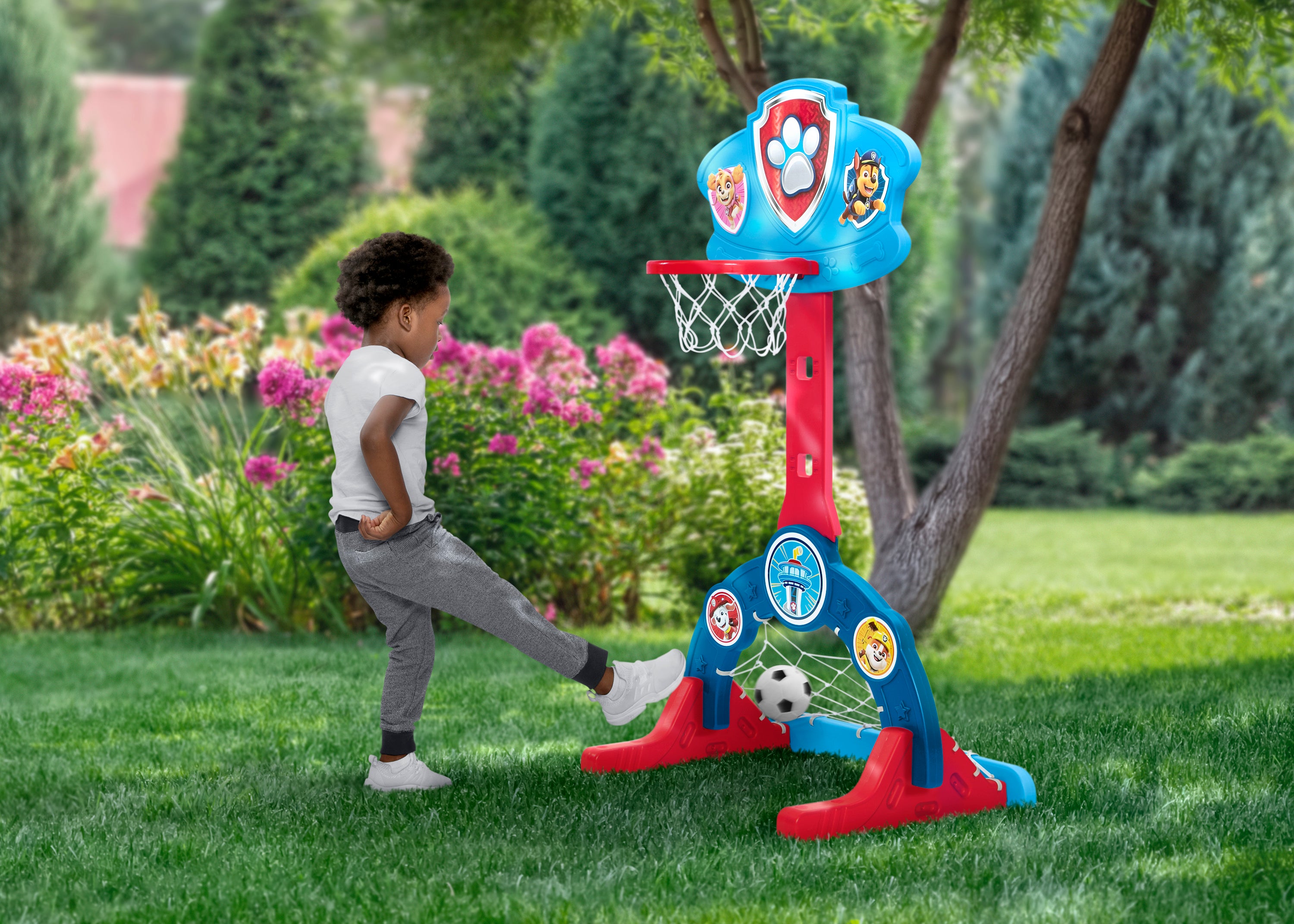 PAW Patrol 4-in-1 Sports Center for Kids - Interactive Play Set with Basketball, Soccer, Bowling & Hockey - Perfect for Indoor & Outdoor Fun, Birthday Gifts & Preschool Learning Activities