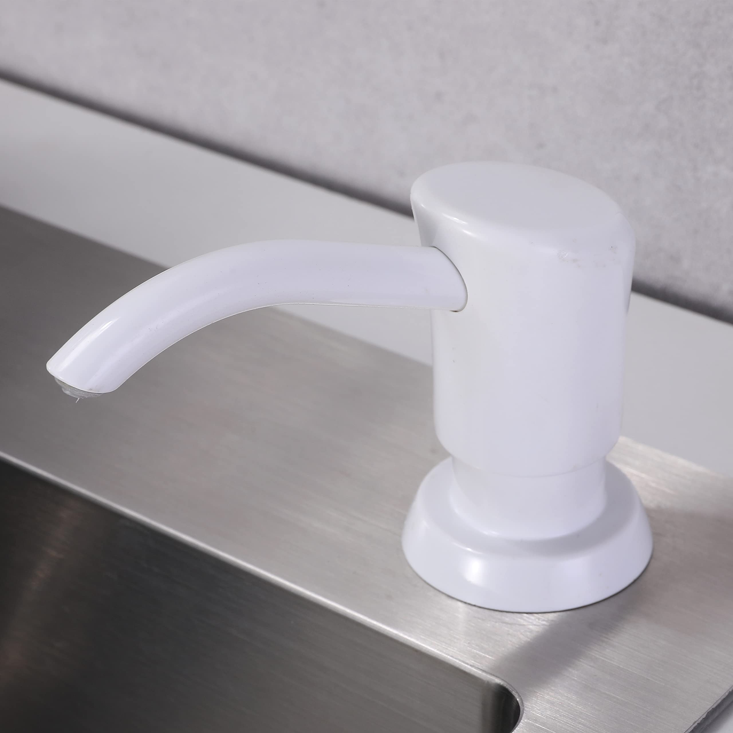 GAGALIFE 13oz White Top-Refillable Kitchen Sink Soap Dispenser with Large Pet Bottle - Perfect for Modern Kitchens, Bathrooms & Pet Washing Stations