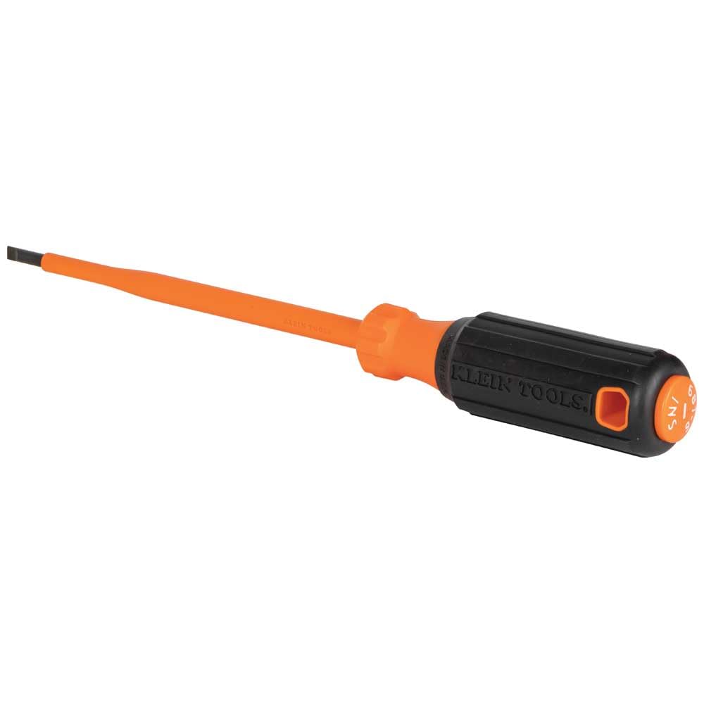 Klein Tools 6816INS 1000V Insulated Screwdriver - 3/16-Inch Cabinet Tip with 6-Inch Shank, Tip-Ident & Cushion-Grip Handle - Ideal for Electrical Work, DIY Projects & Professional Use