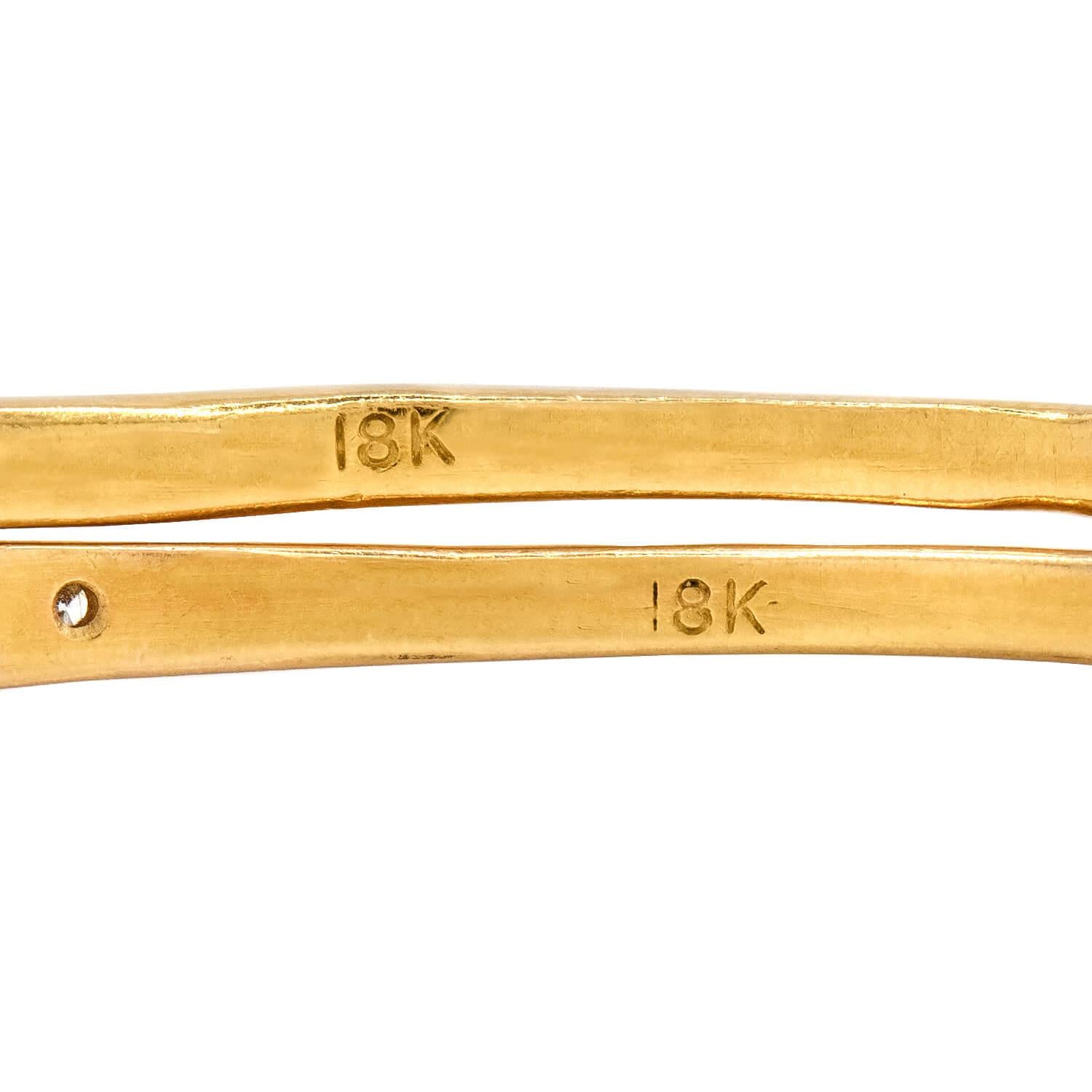 18K Gold Diamond Bangle Set for Women - Luxury Estate Jewelry Bracelet Gift for Anniversary, Wedding & Special Occasions