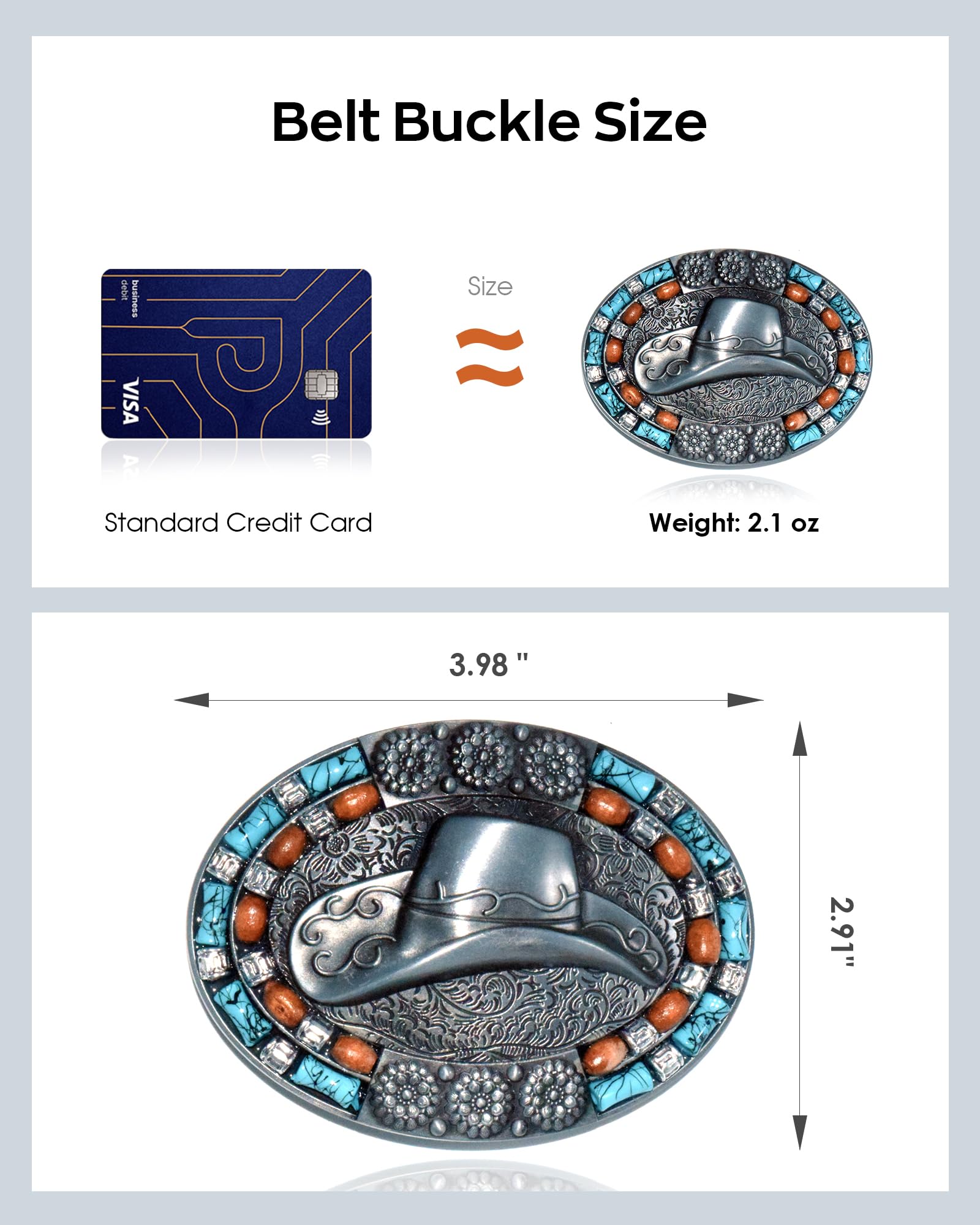 Western Cowboy Belt Buckle for Men - Durable & Stylish - Perfect Gift for Kids, Teens, Husband - Great for Rodeo, Halloween & Western Themed Parties - Ideal for Cowboy Outfits, Costumes & Everyday Wear