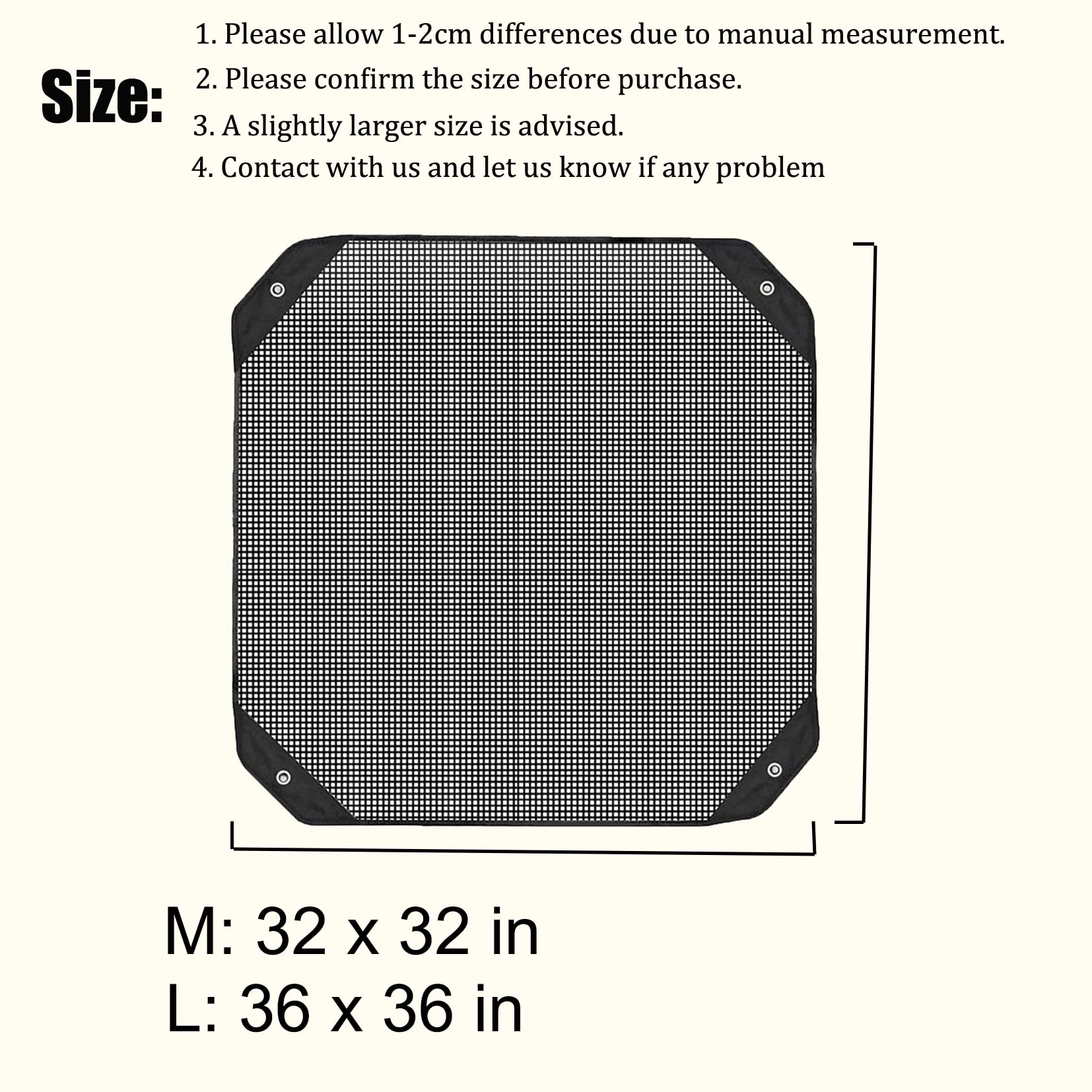 J&C Heavy Duty Mesh Air Conditioner Cover for Outdoor AC Units - Durable Weatherproof Protection for Central Air Conditioners - Perfect for Winter, Storms & Outdoor Use