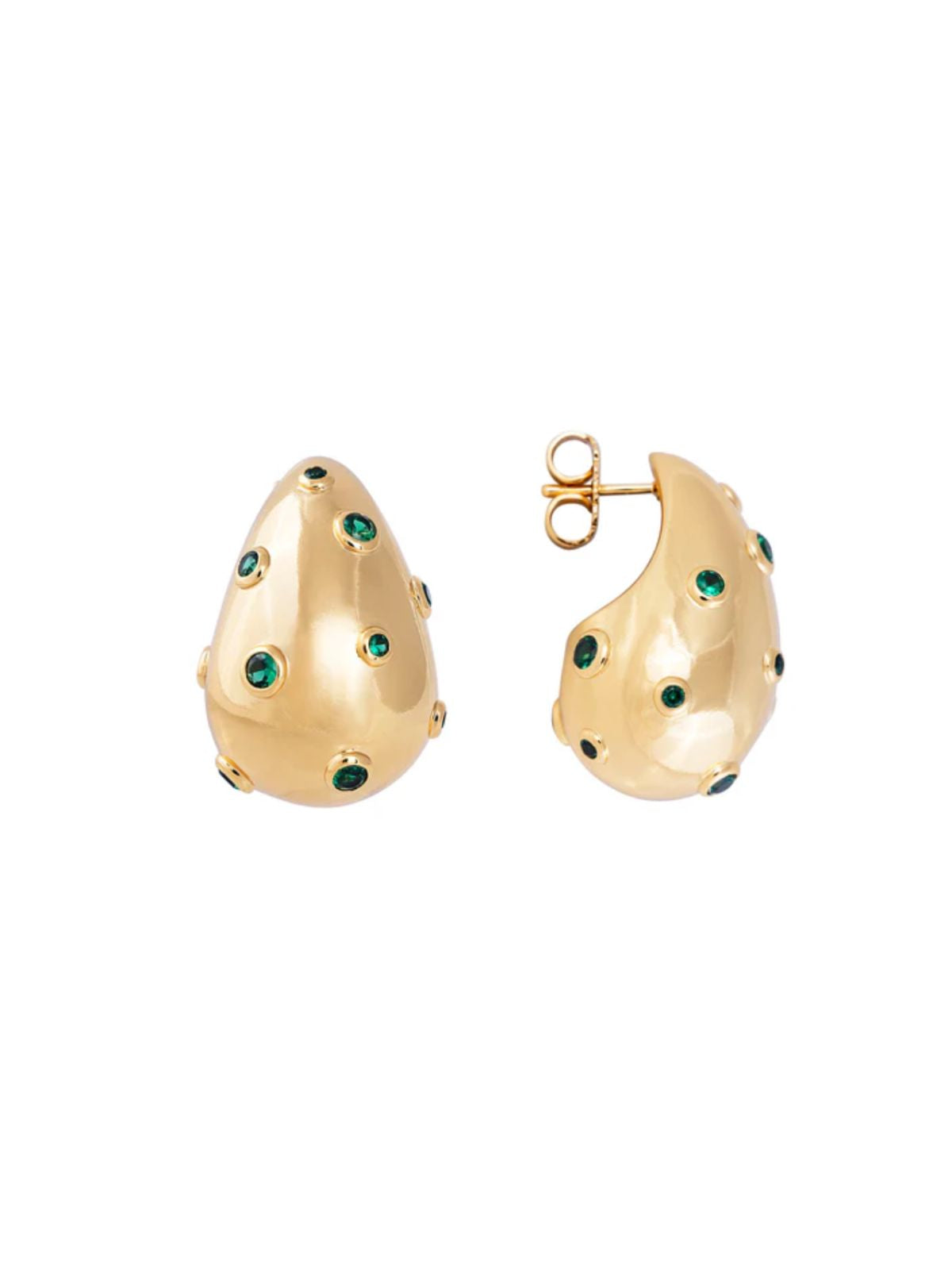 FAIRLEY Green Crystal Monaco Stud Earrings for Women - Elegant & Stylish Jewelry for Parties, Weddings & Everyday Wear