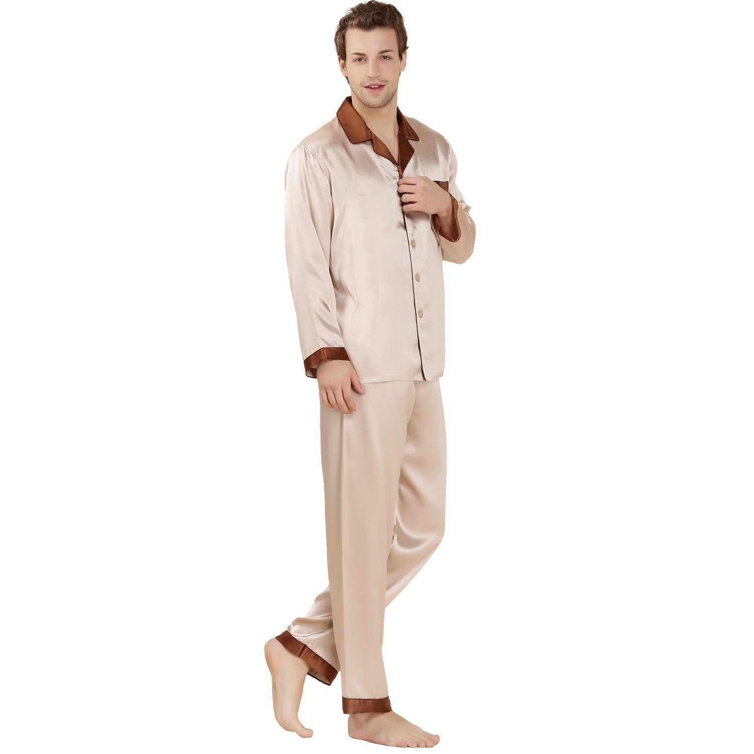 Premium 100% Silk Pajamas for Men - Luxury Sleepwear Set with Comfortable Fit - Perfect Gift for Birthday, Anniversary & Holidays - Ideal for Lounging, Sleep & Relaxation at Home