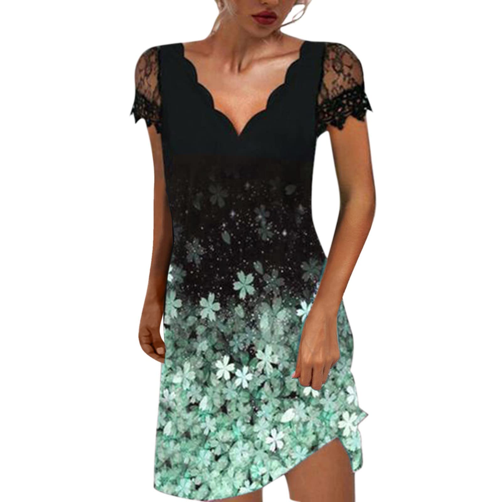 **Women's Off Shoulder Rhinestone Party Dress - Shiny Strappy Short Sleeve Midi Dress, Loose Flowy Club & Beach Dress for Night Out, Date Night, Summer Vacation**