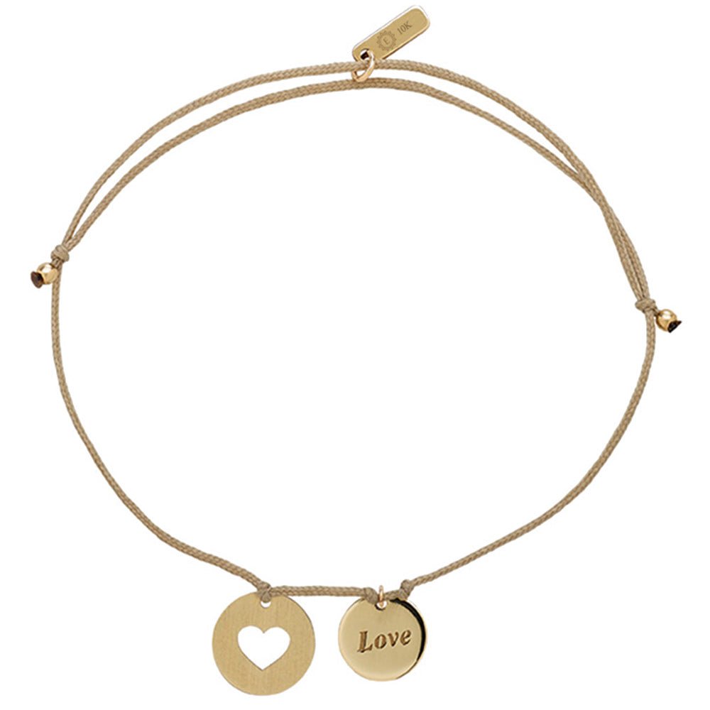 10k Yellow Gold Love Charm Bracelet - Elegant & Dainty Jewelry for Women, Perfect for Valentine's Day, Anniversary & Everyday Wear