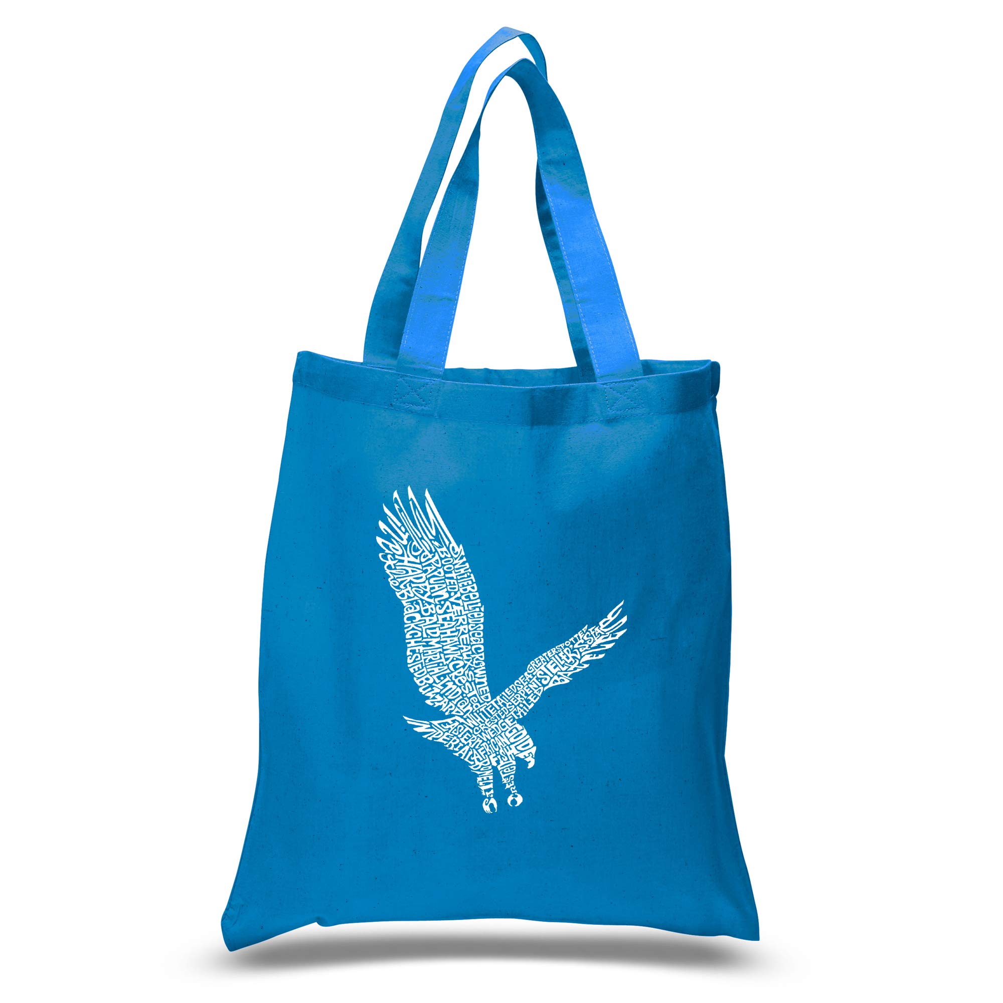 LA POP ART Small Word Art Tote Bag - Eagle Design Canvas Shopper for Women | Trendy Casual Purse for Shopping, Beach & Everyday Use
