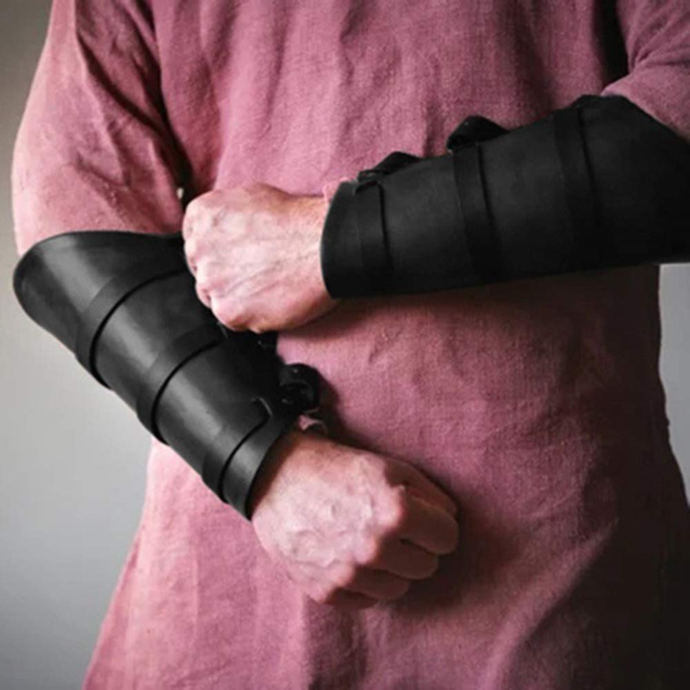Medieval Leather Arm Guards - Lightweight Archery Bracers with Belt Buckle for Men & Women | Cosplay, LARP, Renaissance Faire & Historical Reenactment Armor