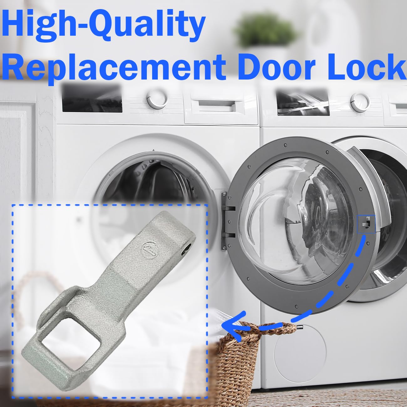 LG MFG63099101 Washing Machine Washer Door Lock Strike Replacement - Compatible with LG & Kenmore Washers (Silver) - Fixes Door Latch Issues for Secure Laundry Room Use