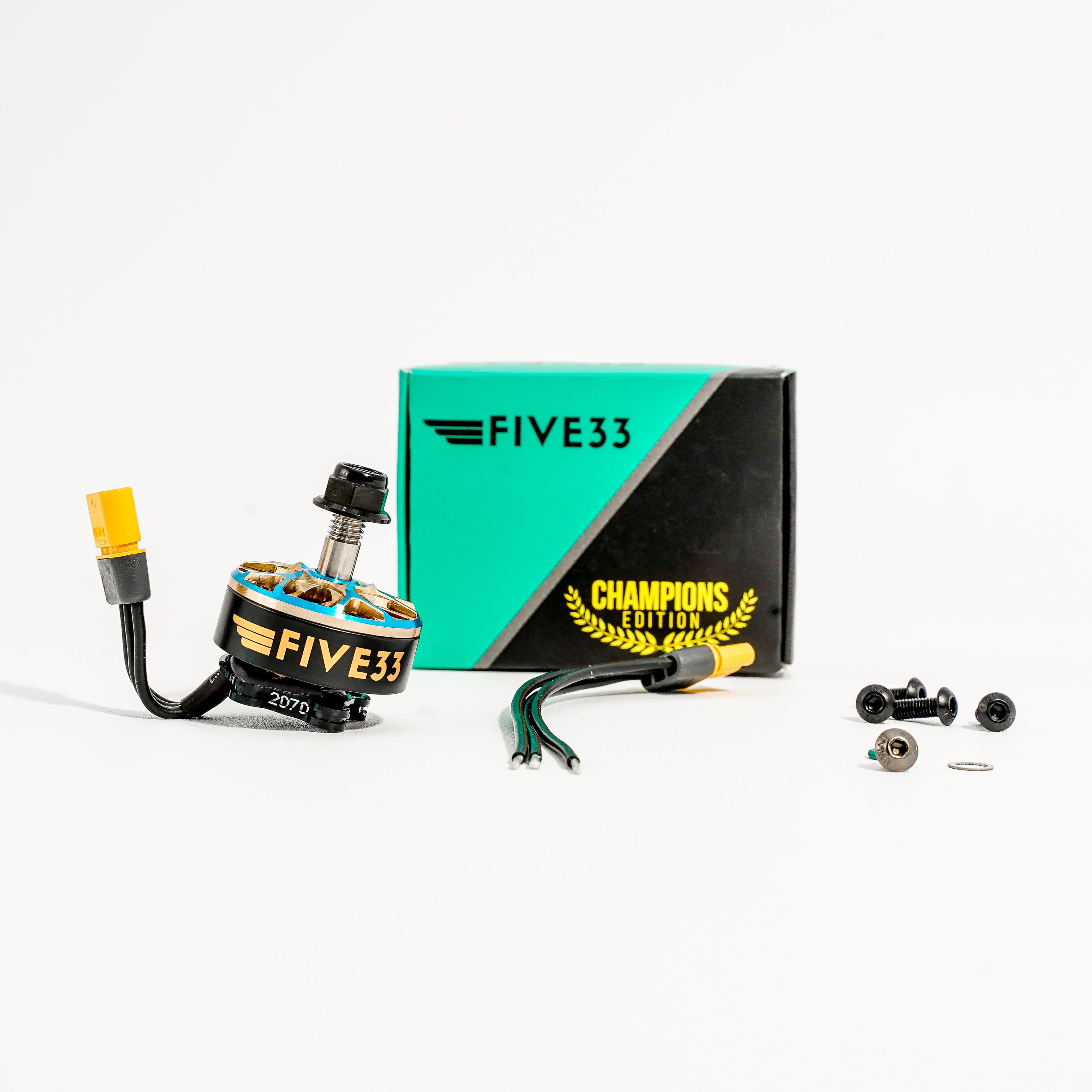 Five33 2207 Champions Edition 2070KV Brushless FPV Racing Drone Motor with MR30 Connector - High Performance for FPV Racing and Freestyle Drones