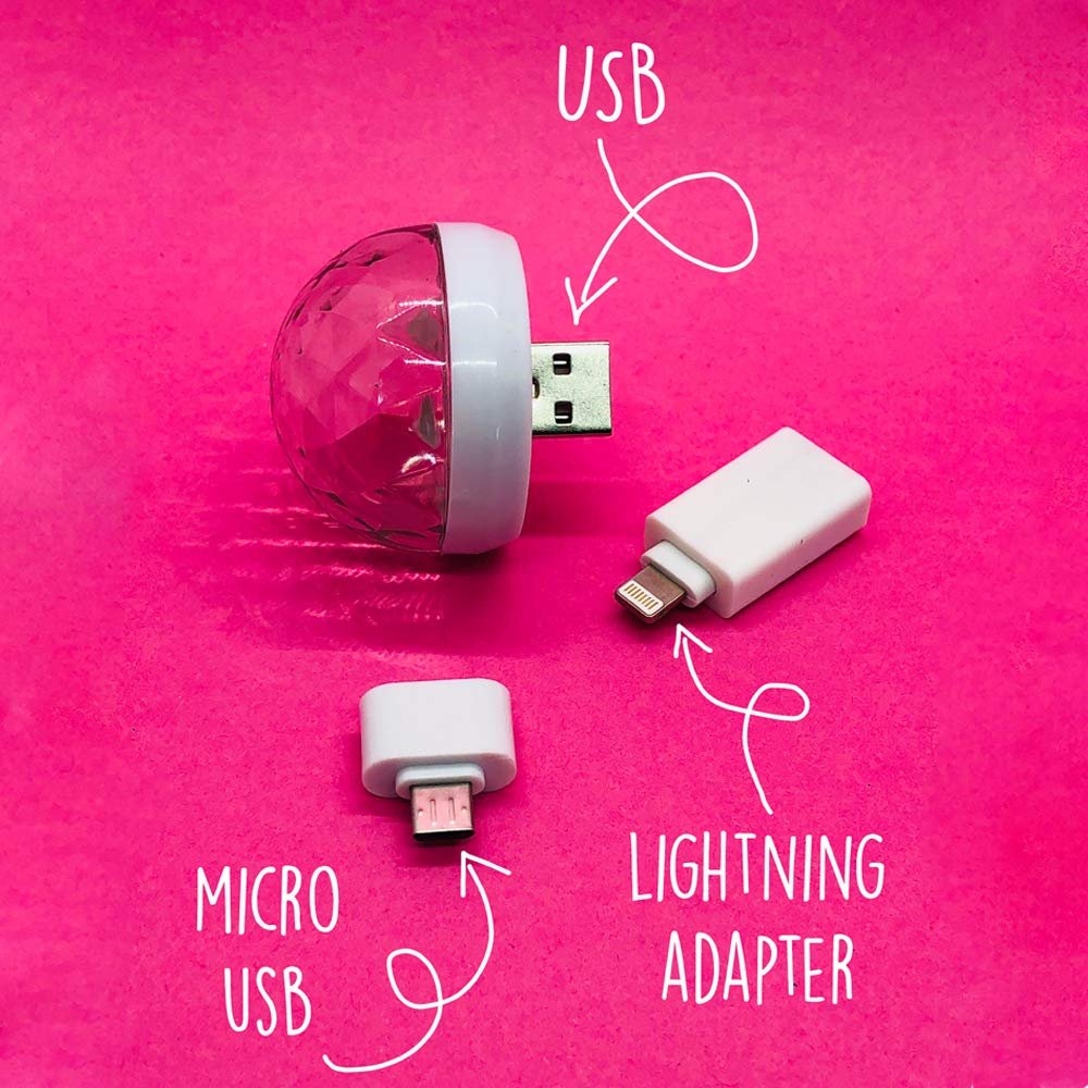 Portable Mini USB RGB Party Light with Music Sync - Compact Travel Night Light for Bedroom, Camping & DJ Events - Perfect for iPhone, Android & USB Devices - Ideal for Home Decor, Outdoor Adventures & Nighttime Entertainment