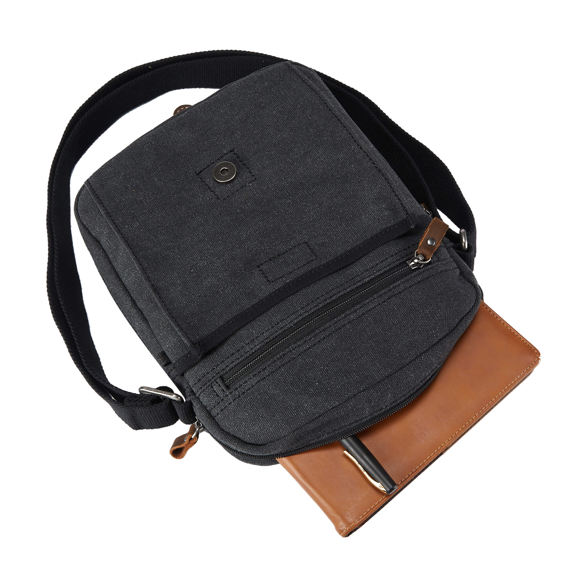 TRP0211 Troop London Classic Canvas Crossbody Bag for Men & Women - Stylish & Durable Everyday Shoulder Bag for Work, Travel & Casual Outings