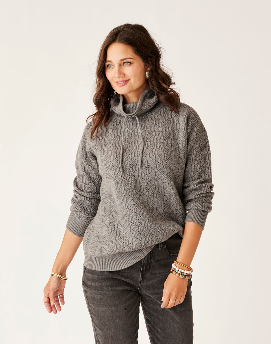 Rockvale Allover Stitch Pewter Heather Sweater - Women's Casual Knit Pullover for Fall & Winter | Perfect for Office, Date Night and Cozy Weekends