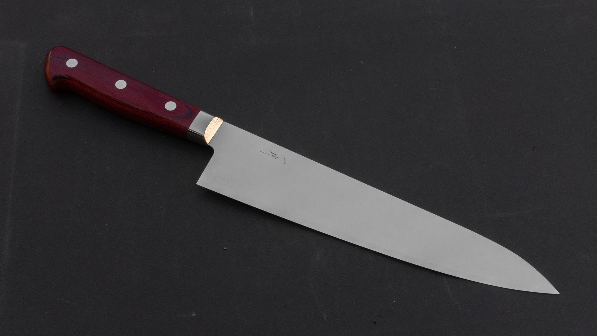 Hitohira TP Gyuto 210mm Japanese Chef Knife with Wine Pakka Handle - Premium Kitchen Knife for Slicing, Dicing & Meat Cutting - Perfect for Home Cooks & Professional Chefs