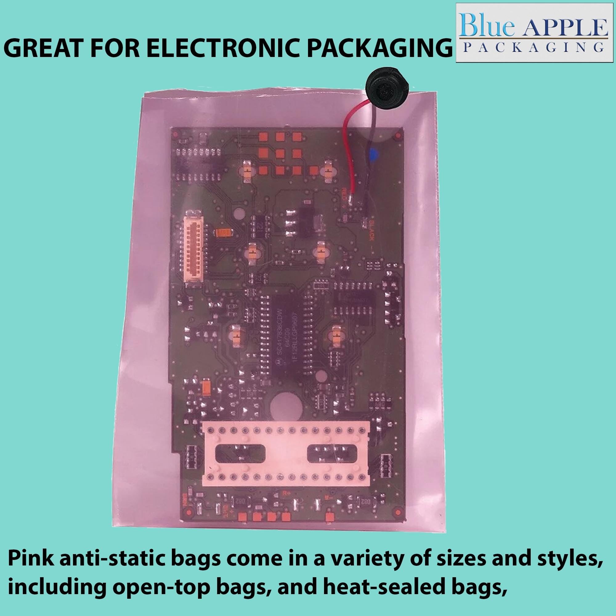 Pink Anti-Static Plastic Flat Bags - 3x5 Inches, 2 Mil Thick (Pack of 100) | Heavy Duty Heat Sealable Packaging Bags for Small Parts, Jewelry & Crafts | Perfect for Ecommerce, Retail & Small Business Product Protection