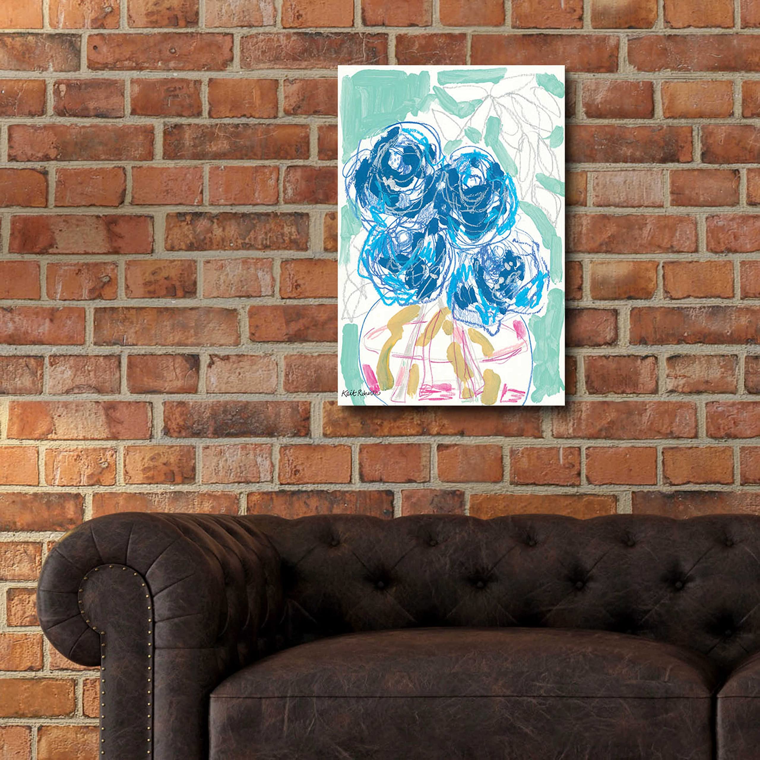 Kait Roberts 'Nightstand Blooms in Water' Acrylic Glass Wall Art - 16x24 Inches Modern Home Decor for Living Room, Bedroom & Office