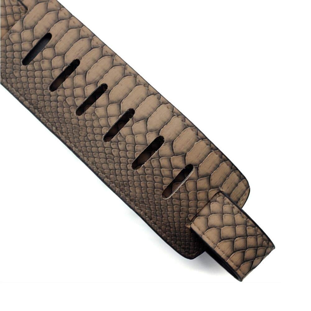 **Personalized Embossed Guitar Strap - Split Connection, Widened & Thickened Design - Durable Electric & Bass Guitar Strap - Folk Guitar Belt - Black Snake Embossed - Perfect for Live Performances & Studio Sessions**