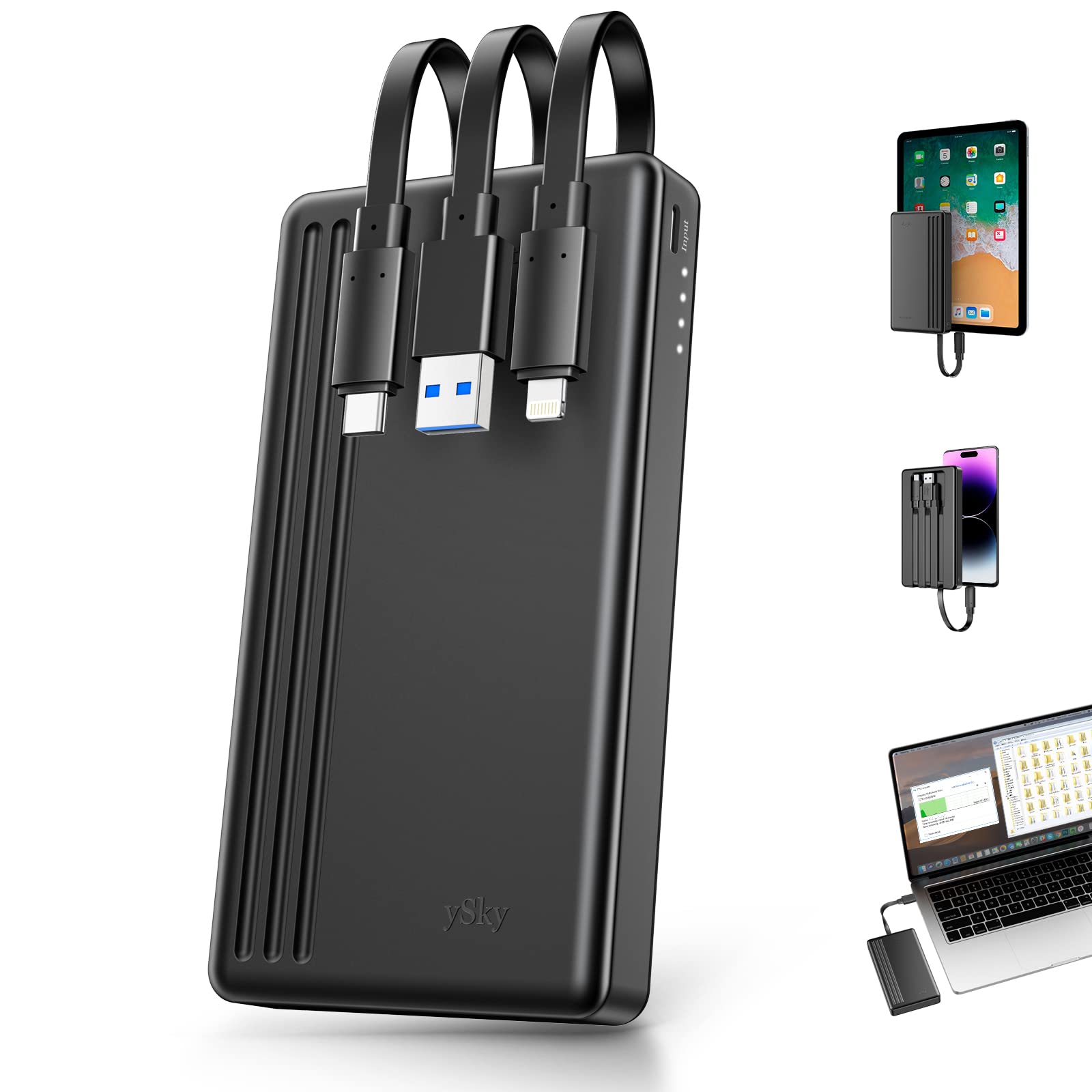 1TB MFi Certified Portable External Hard Drive for iPhone, iPad, MacBook - USB C & USB HDD Storage Device for iOS, Android & Windows PC - Perfect for Photo Backup, Memory Extension & Travel Data Storage