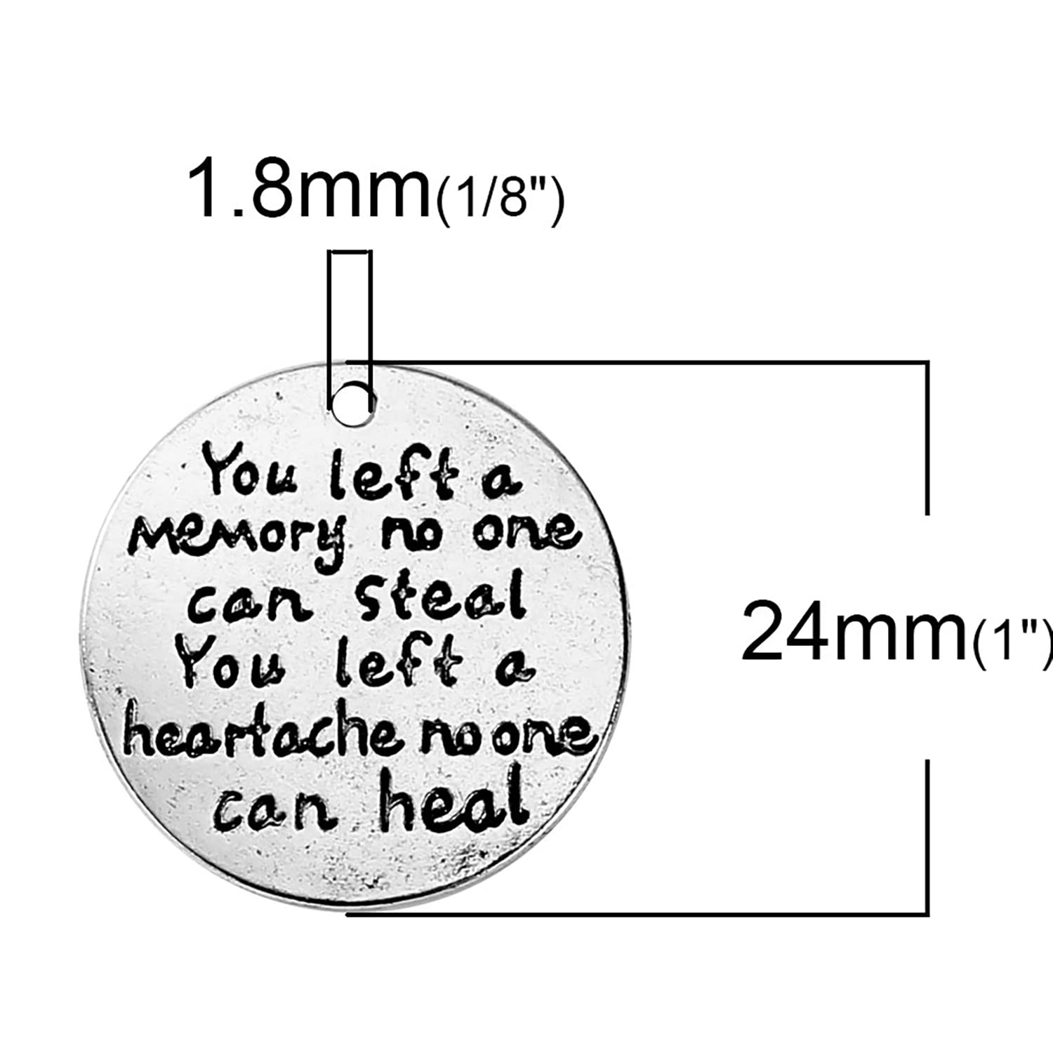 Silver Round Memory Charm for Modern Charm Bracelets - Perfect for Gifts, Keepsakes & Personalized Jewelry