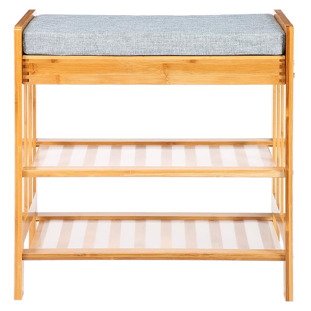 Oumefar Multifunctional Eco-Friendly Shoe Rack Organizer with Stool - Space Saving Shoe Storage for Entryway, Closet & Bedroom Organization