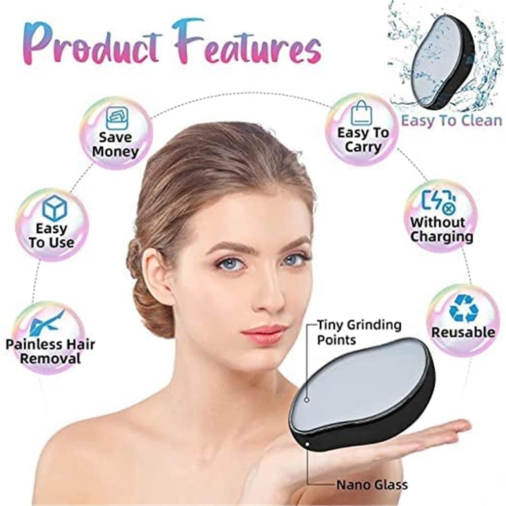 CONSONANTIAM Crystal Hair Remover for Women & Men - Painless Hair Removal Stone for Arms, Legs & Back - Reusable & Eco-Friendly Hair Eraser (Multicolor) - Perfect for Smooth Skin at Home, Salon & Travel