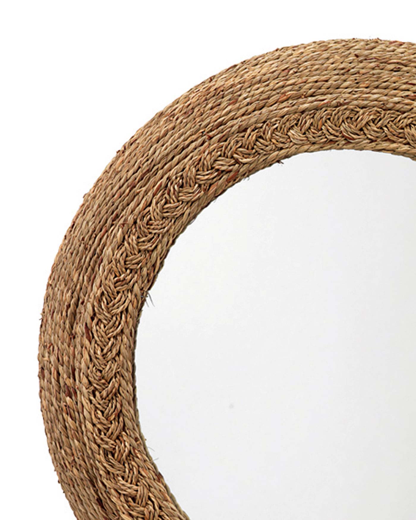Natural Seagrass Wall Mirror - Handwoven Boho Decor for Living Room, Bedroom & Bathroom | Eco-Friendly Home Accent for Coastal & Farmhouse Style