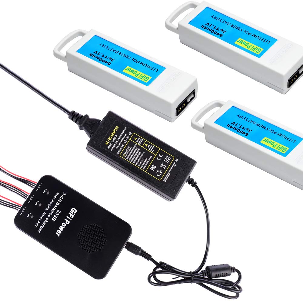 Yuneec Q500 3S Lithium Battery Smart Fast Charger - Balance Digital Charger for Yuneec Q500/Q500+/Q500 4K Drone with Power Adapter & Connectors - Perfect for Aerial Photography & RC Quadcopter Charging