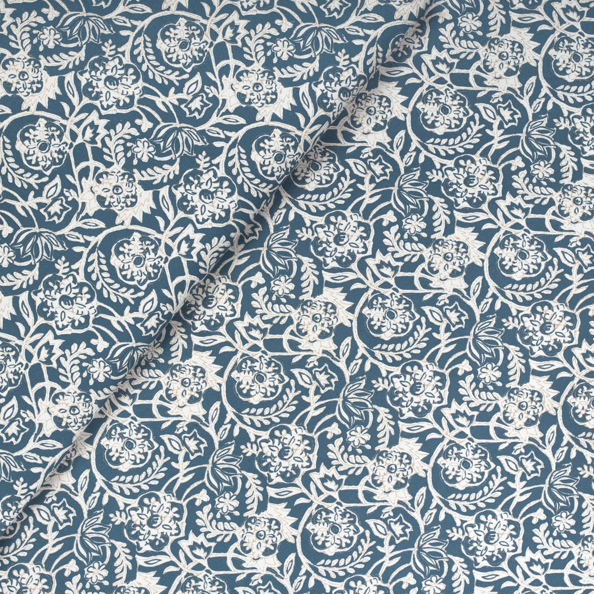 Organic Padma Cotton Indigo Dye Fabric - Premium Handmade Textile for Clothing, Home Decor & DIY Crafts | Perfect for Dresses, Curtains, Quilting & Sustainable Fashion Projects