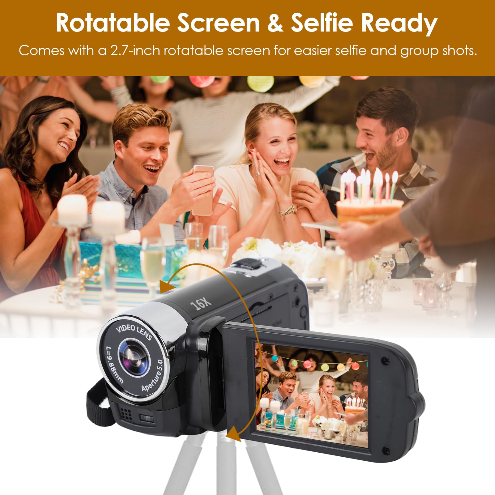 4K HD Digital Camera with 16X Zoom - Vlogging Camcorder for YouTube, Travel & Content Creation | 2.7 Inch Rotatable Screen for Easy Recording & Selfies | Perfect for Vloggers, Travelers & Beginners