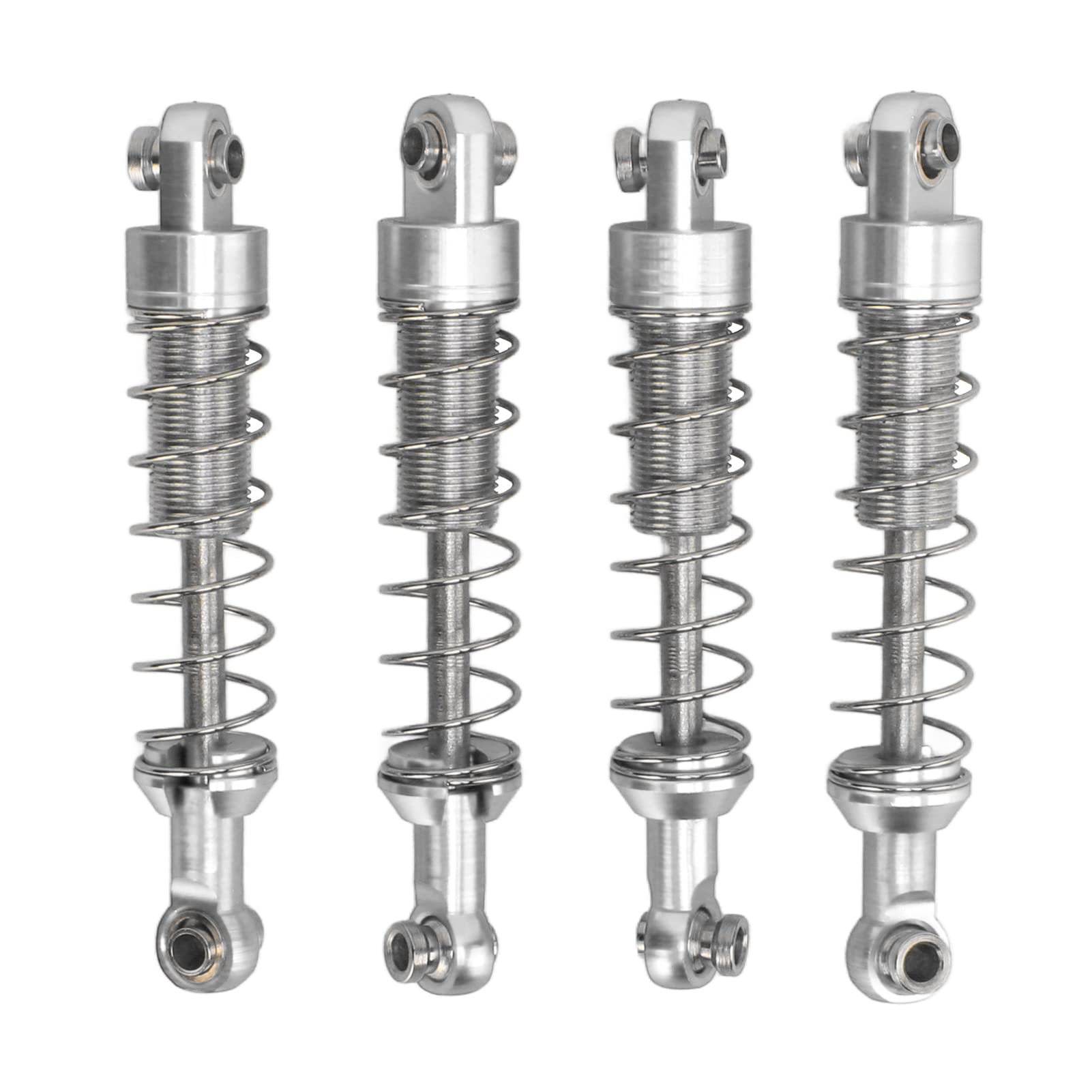 RiToEasysports 2 Pair Aluminum Alloy RC Car Shock Absorbers - Durable Damper Shocks with Mount for WPL MN RC Models (Silver) - Perfect for Off-Road Bashing, Crawling & RC Car Upgrades
