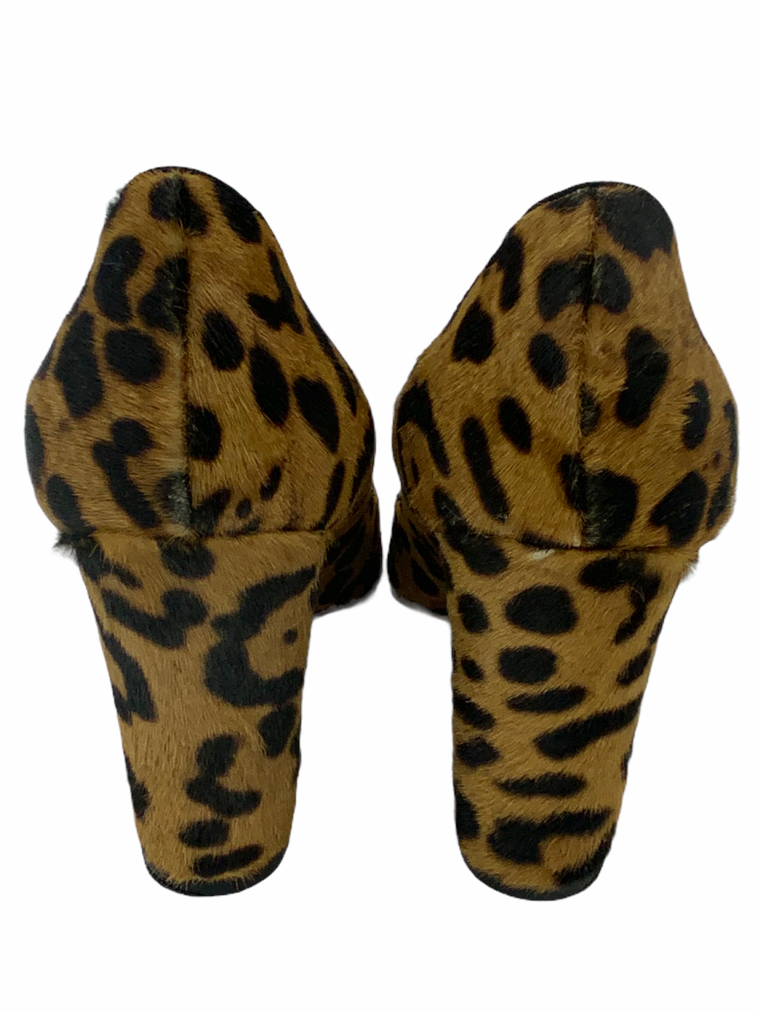 Manolo Blahnik Tucciototo Leopard Print Calf Hair Pumps Women's Size 7 - Elegant Heels for Parties, Weddings & Evening Events