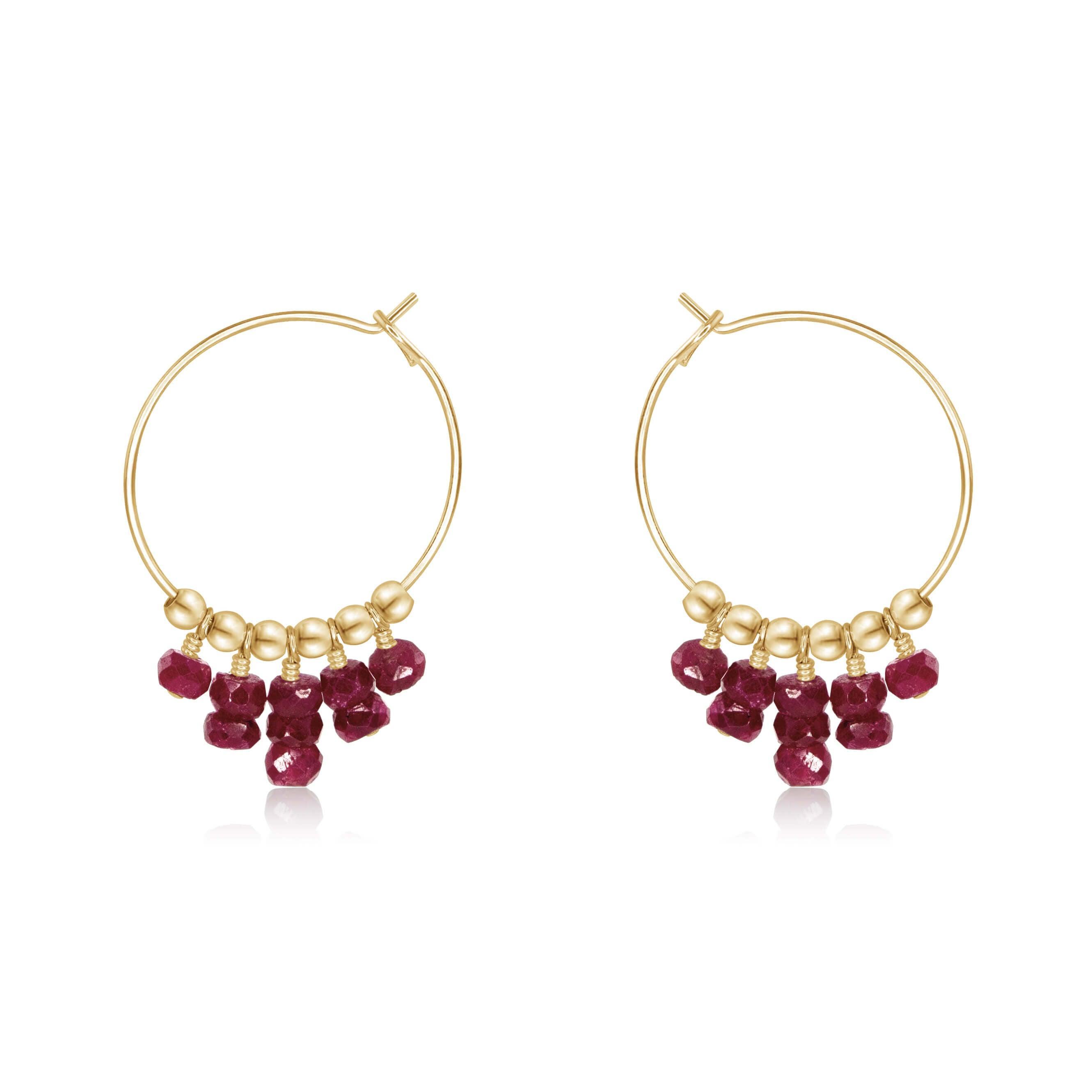 Ruby Statement Hoop Earrings for Women - Elegant Dangle Earrings for Party, Wedding & Evening Wear - 925 Sterling Silver Jewelry Gift